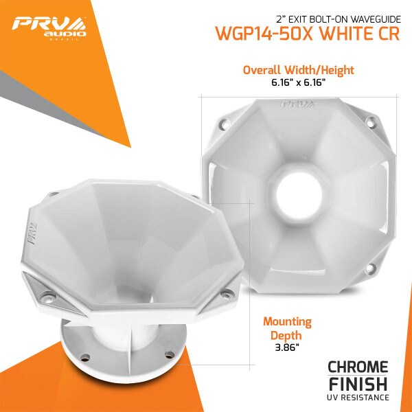 Main product image for PRV Audio WGP14-50X White Chrome 2" 45 x 45 Waveguide294-3470